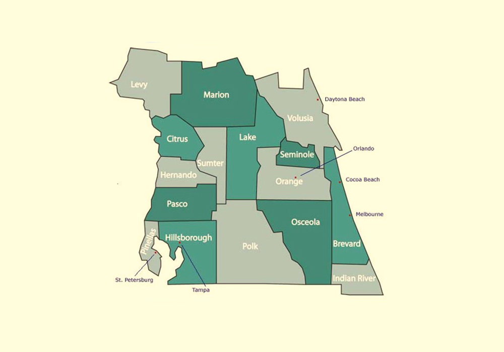 image of counties in Central Florida